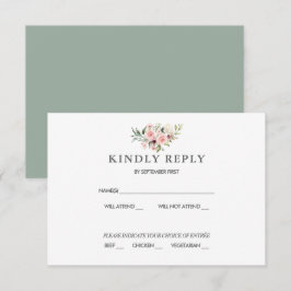 ブッシュ フローラル ウェディング RSVP カード