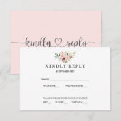 ブッシュ フローラル ウェディング RSVP カード (正面/裏面)