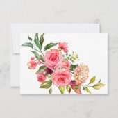 ブッシュ フローラル ウェディング RSVP カード (裏面)