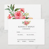 ブッシュ フローラル ウェディング RSVP カード (正面/裏面)