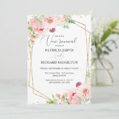ブッシュ フローラル エレガント ジオメトリック ウェディング ヴァウ リニューアル 招待状 (スタンド正面)