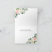 ブッシュ フローラル ガラス ブライダル シャワー 感謝カード (内部)