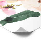 ブッシュ フローラル クレスト ブライダル シャワー ウェルカム ポスター (角)