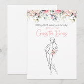 ブッシュ フローラル ゲス ザ ドレス ブライダル シャワー ゲーム 招待状 (正面/裏面)