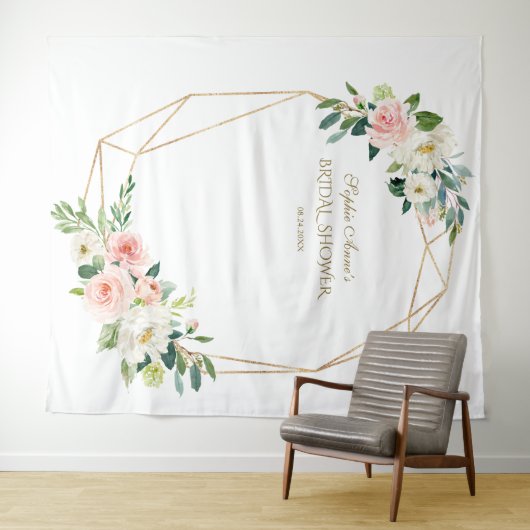 ブッシュ フローラル ゴールド ウェディング シャワーのための写真撮影小道具 タペストリー (インサイチュ(横))