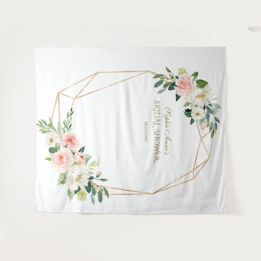 ブッシュ フローラル ゴールド ウェディング シャワーのための写真撮影小道具 タペストリー (正面(横))