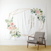 ブッシュ フローラル ゴールド ウェディング シャワー フォトブース プロップ タペストリー (インサイチュ(横))
