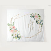 ブッシュ フローラル ゴールド ウェディング シャワー フォトブース プロップ タペストリー (正面(横))