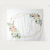 ブッシュ フローラル ゴールド ウェディング フォトブース 背景 タペストリー (正面(横))