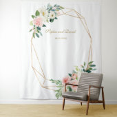 ブッシュ フローラル ゴールド ウェディング フォトブース 背景 タペストリー (インサイチュ)