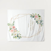 ブッシュ フローラル ゴールド バースデー パーティー フォトブース プロップ タペストリー (正面(横))