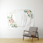 ブッシュ フローラル ゴールド バースデー パーティー フォトブース プロップ タペストリー (インサイチュ(横))