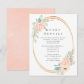 ブッシュ フローラル ジオメトリック ウェディング ゲスト 詳細 エンクロージャーカード (正面/裏面)
