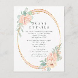 ブッシュ フローラル ジオメトリック ウェディング ゲスト 詳細 エンクロージャーカード