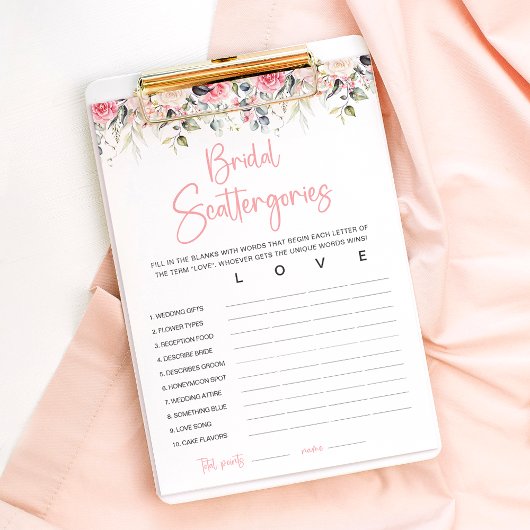 ブッシュ フローラル ブライダル シャワー ゲーム カード