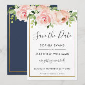 ブッシュ フローラル ボタニカル ウェディング セーブ・ザ・デート カード (正面/裏面)