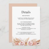 ブッシュ フローラル ボヘミアンパンパス ウェディング ディテール カード (正面/裏面)