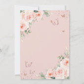 ブッシュ フローラル ローズゴールド バタフライ キンセアニエラ 招待状 (裏面)