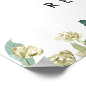 ブッシュ フローラル ローズ ウェディング ウェルカム サイン ポスター (角)