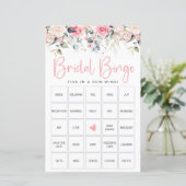 ブッシュ フローラル | 結婚前のお祝いビンゴゲームカード (スタンド正面)