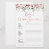 ブッシュ フローラル | 結婚式のワードスクランブル ゲーム カード (正面/裏面)