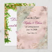 ブッシュ＆ブリーズ - モダンロマンティック セーブ・ザ・デート カード (正面/裏面)