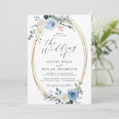 ブッシュ ブルー ライト ビーチ トロピカル ボーホー ウェディング 招待状 (スタンド正面)