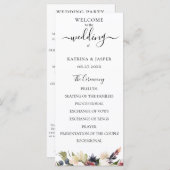 ブッシュ プラム ウォーターカラー フラワーズ ウェディング プログラム (正面/裏面)