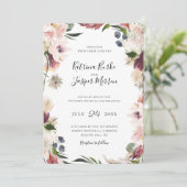 ブッシュ プラム ボタニカル フラワーフレーム ウェディング 招待状 (スタンド正面)