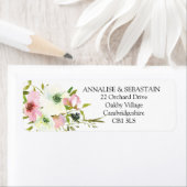 ブッシュ＆ホワイトのウェディング 返信先住所 ラベル (インサイチュ)