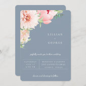 ブッシュ ボタニカル | ダスティーブルー ウェディング 招待状 (正面/裏面)