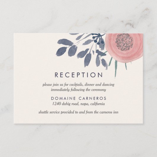 ブッシュ ポピーズ ウェディング レセプション エンクロージャーカード (正面)