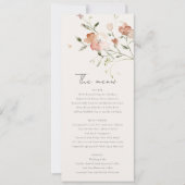 ブッシュ ミード ウォーターカラー フラワーズ ウェディング メニュー カード (正面)