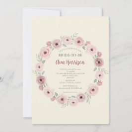 ブッシュ モーブ ワイルド ローズ ブライダル シャワー 招待状