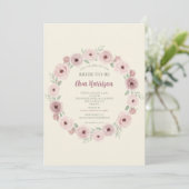 ブッシュ モーブ ワイルド ローズ ブライダル シャワー 招待状 (スタンド正面)