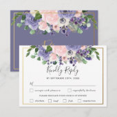 ブッシュ ラベンダー フラワーズ ウェディング ご回答カード 出欠カード (正面/裏面)