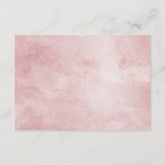 ブッシュ＆ローズゴールドフレームの花の結婚式の披露宴 エンクロージャーカード (裏面)