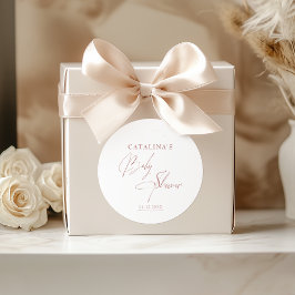 ブッシュ ローズゴールド スクリプト おしゃれ ベビーシャワー ラウンドシール