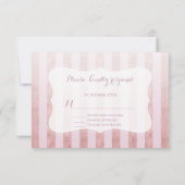 ブッシュ ローズゴールド ストライプ 結婚式 出席確認 出欠カード (裏面)