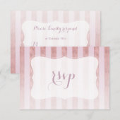 ブッシュ ローズゴールド ストライプ 結婚式 出席確認 出欠カード (正面/裏面)