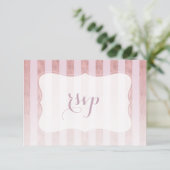 ブッシュ ローズゴールド ストライプ 結婚式 RSVP (スタンド正面)