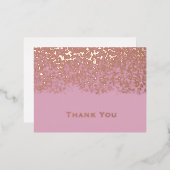 ブッシュ ローズゴールド フォイル 結婚式 お礼カード 箔シーズンポストカード (正面/裏面)