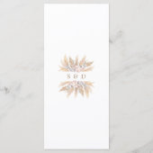 ブッシュ ローズ ホワイト オーキッド パンパス グラス ウェディング メニュー (裏面)