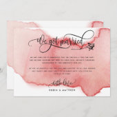 ブッシュ、結婚しました ウェディング、駆け落ち発表 招待状 (正面/裏面)