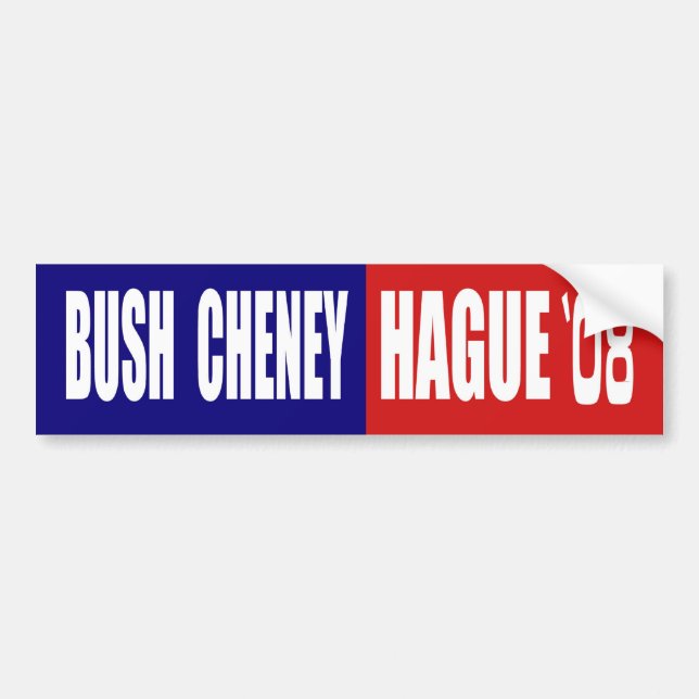ブッシュCHENEY/HAGUE 08 バンパーステッカー (正面)