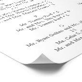 ブッシングブルームの結婚式席次表サイン ポスター (角)