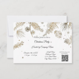 ブッシーエレガントンクリスマスパーティの招待状 招待状