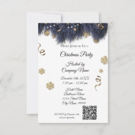 ブッシーエレガントンクリスマスパーティの招待状 招待状