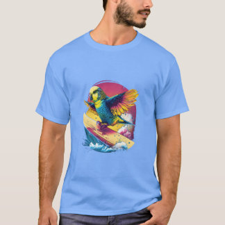 ブッジサーフボードブッジェリガールパレーケートバードかわいいf tシャツ