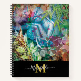 ブッダとピンクの蓮の花が個性を持つモノグラム ノートブック